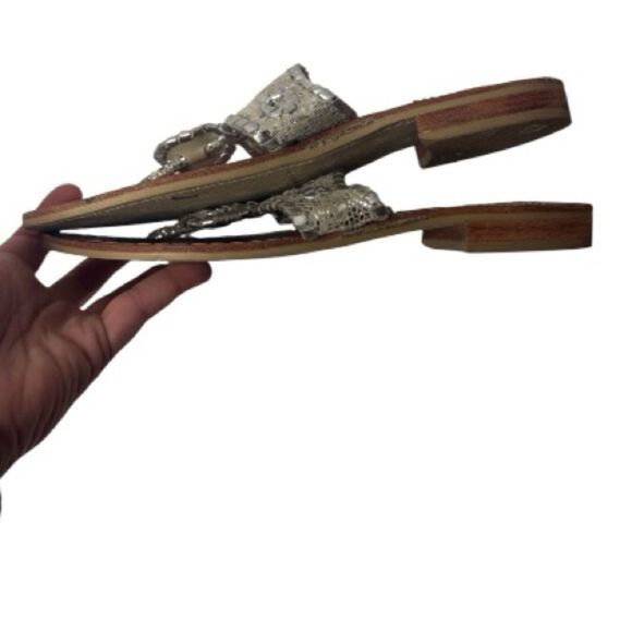 Jack Rogers Silver Embellished Women's Sandals. Size 9. - Picture 2 of 8